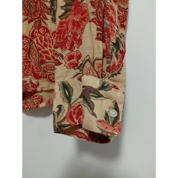 Lauren Ralph Lauren Silk Blend Floral Print Button Down Shirt Womens XL - Picture 3 of 6